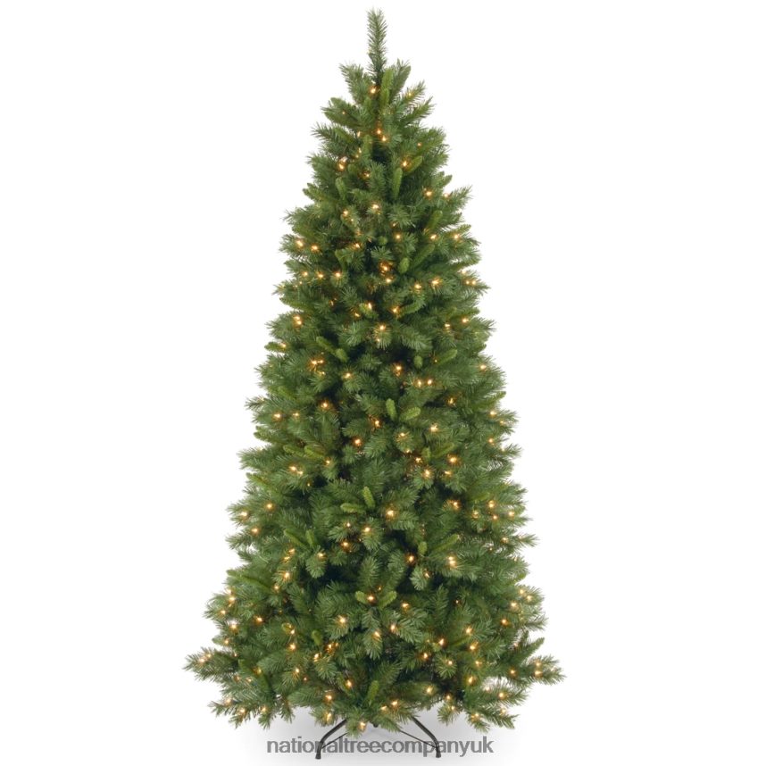 Trees | National Tree Company Pre-Lit Artificial Slim Christmas Tree Lehigh Valley Pine Green White Lights Includes Stand 75 Feet F2L4F121